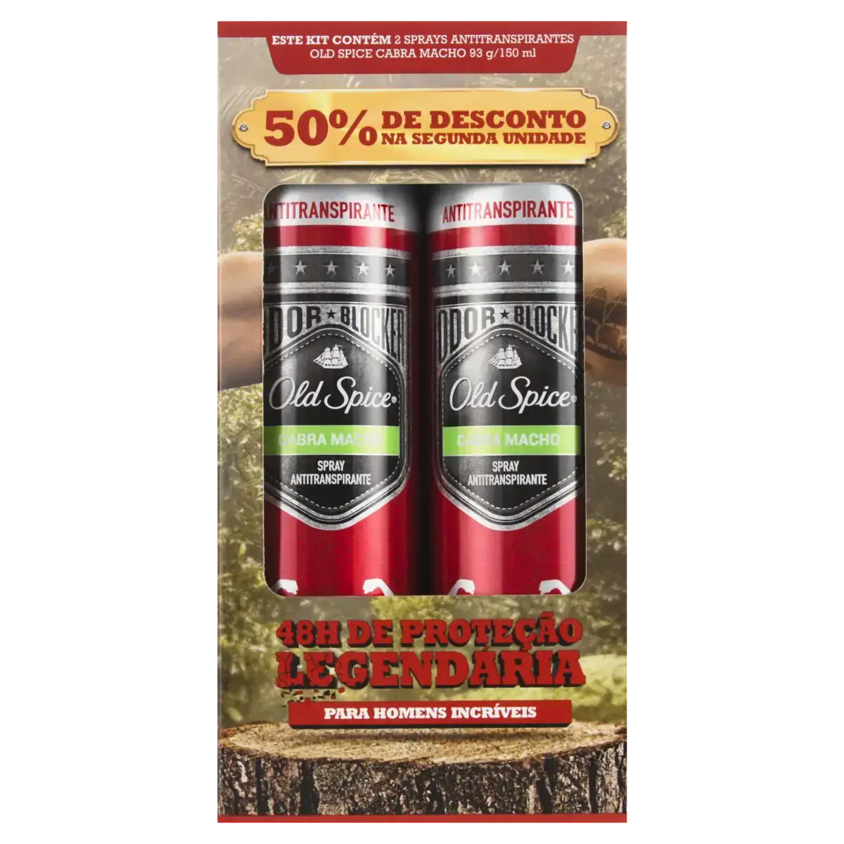 Kit 2 Antitranspirante Spray Cabra Macho Old Spice 150ml