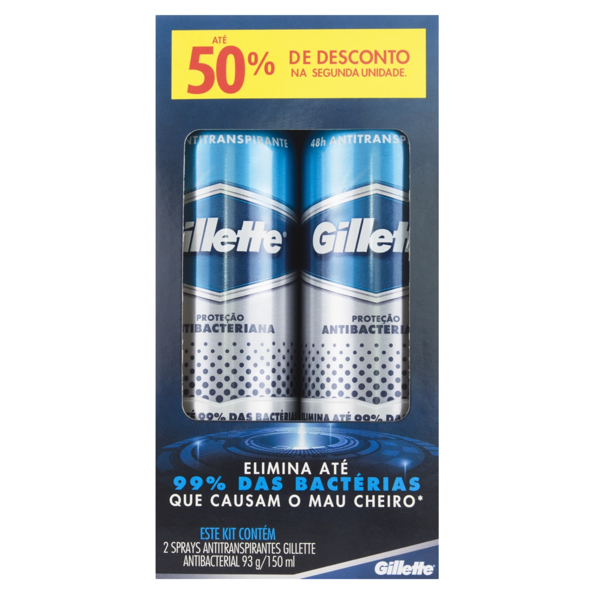 Antitranspirante Gillette 2 Unidades 150ml Cada Spray