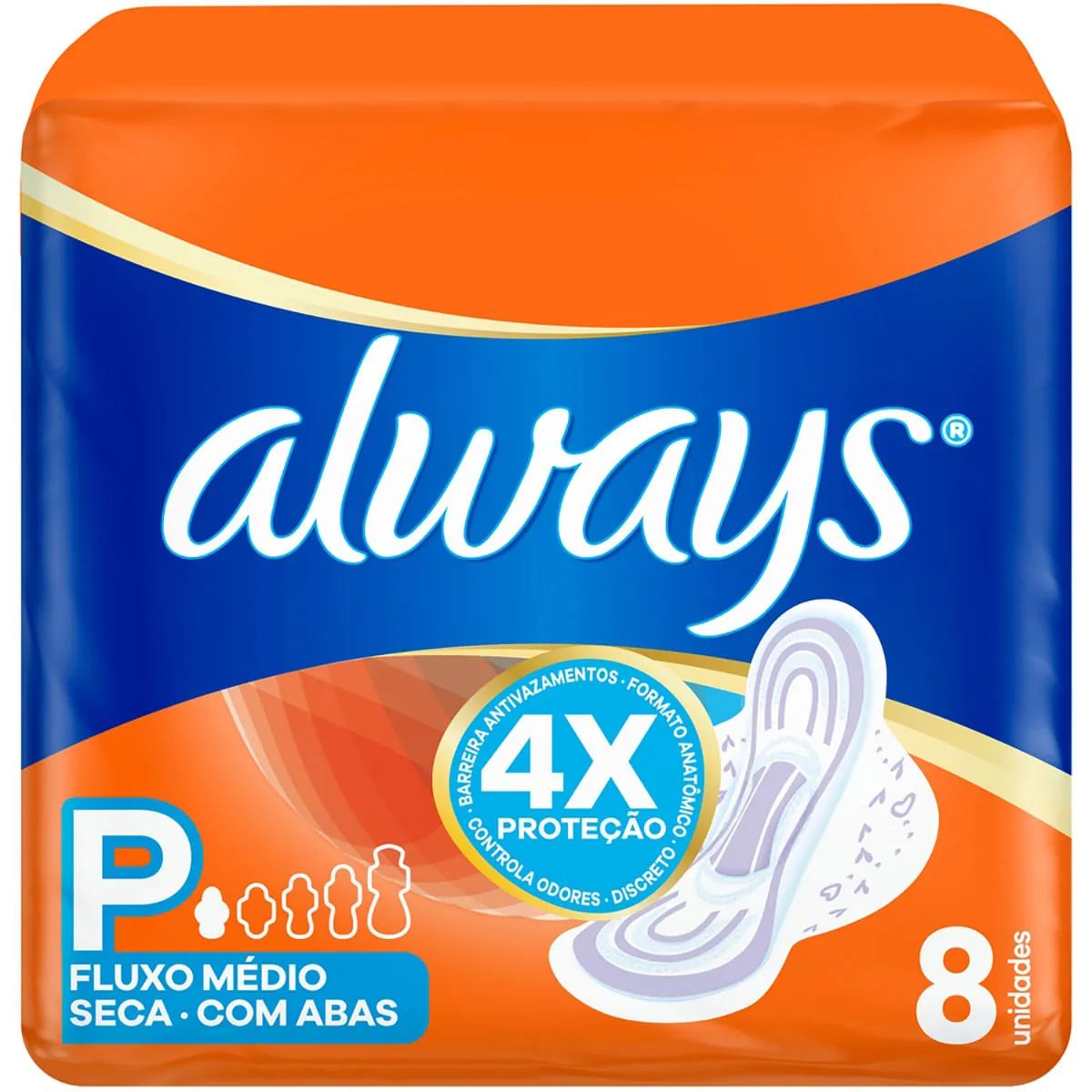 Absorvente Always P Seca com Abas 8 Unidades