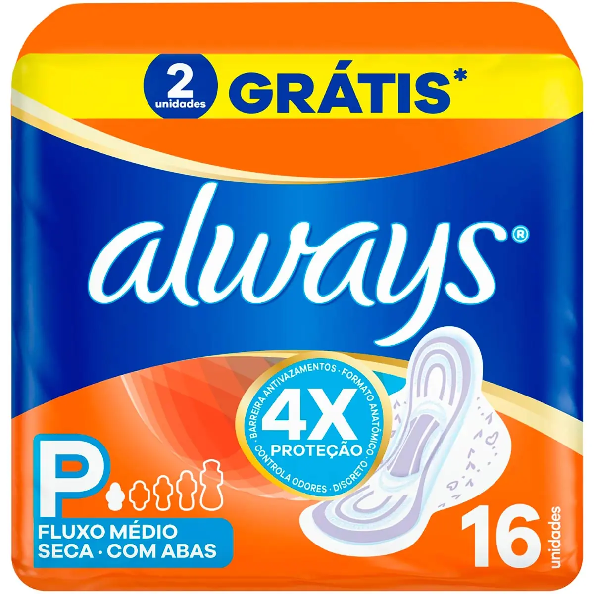 Absorvente Always P Seca com Abas 16 Unidades