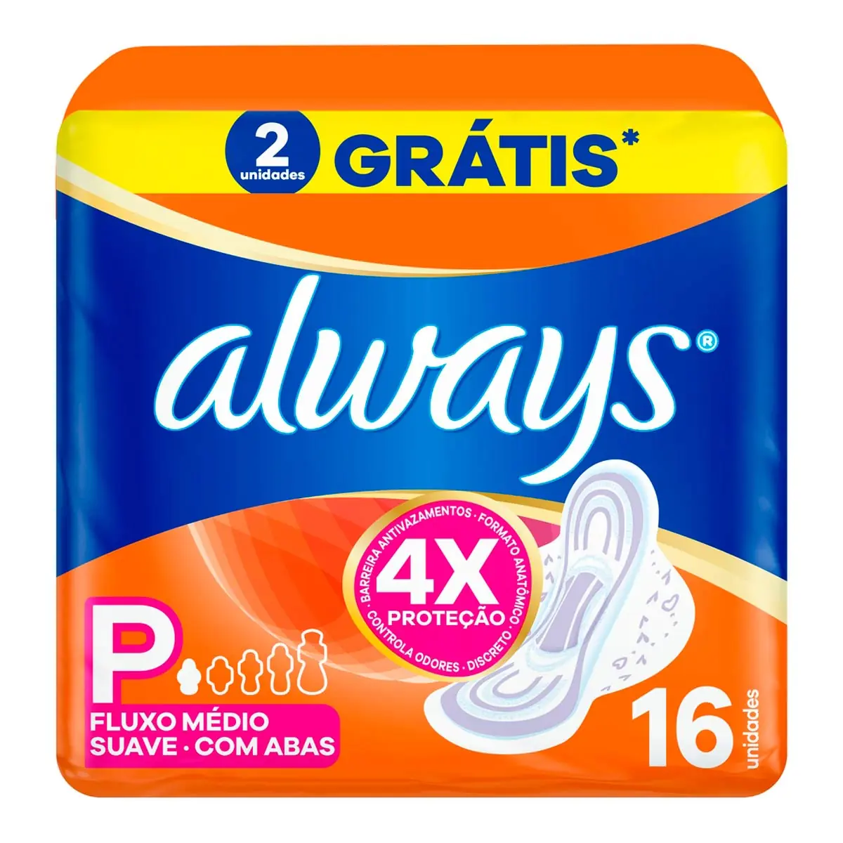 Absorvente Always Super Proteção Suave com abas 16 Unidades