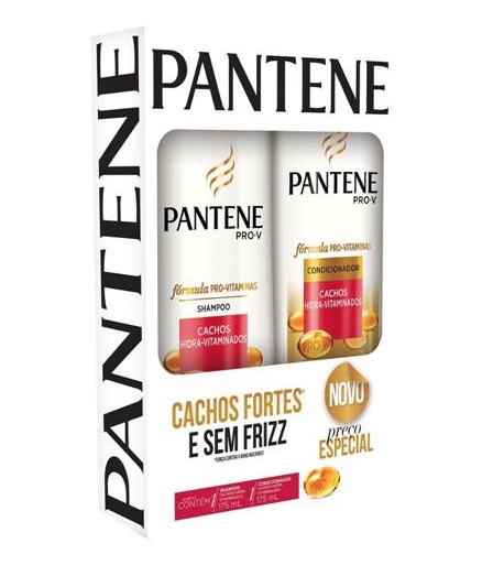 Kit Shampoo Condicionador Pantene Cachos Hidra Vitaminados 175ml Cada