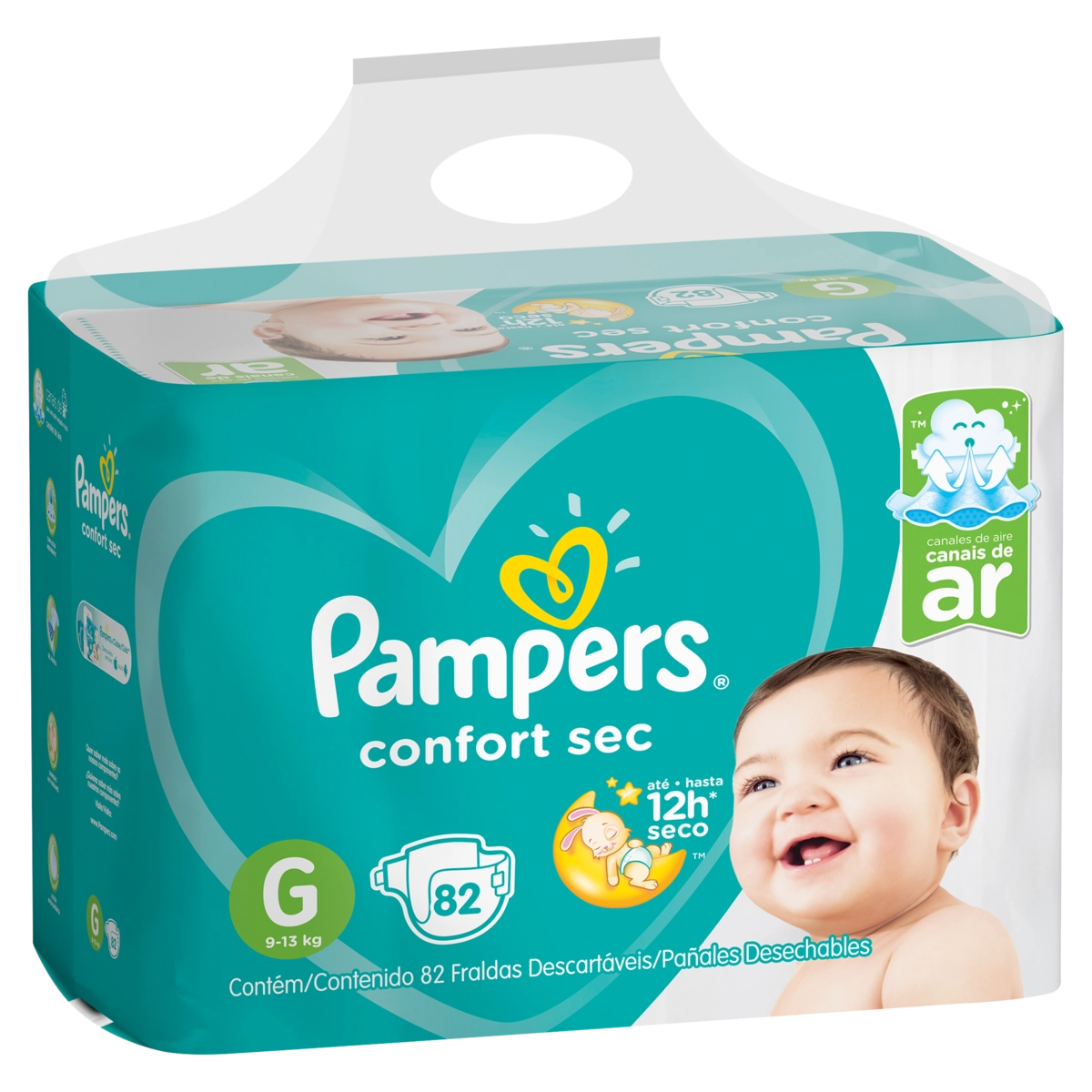 Fralda Descartável Infantil Pampers Confort Sec G Pacote 82 Unidades