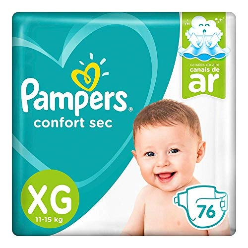 Fralda Descartável Infantil Pampers Confort Sec Xg Pacote 76 Unidades