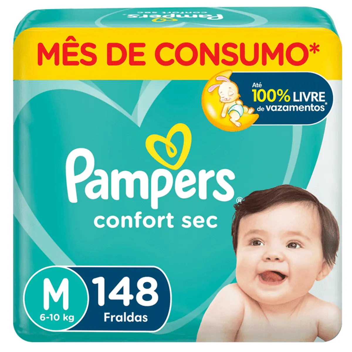 Fralda Descartável Pampers Confort Sec M 148 Unidades