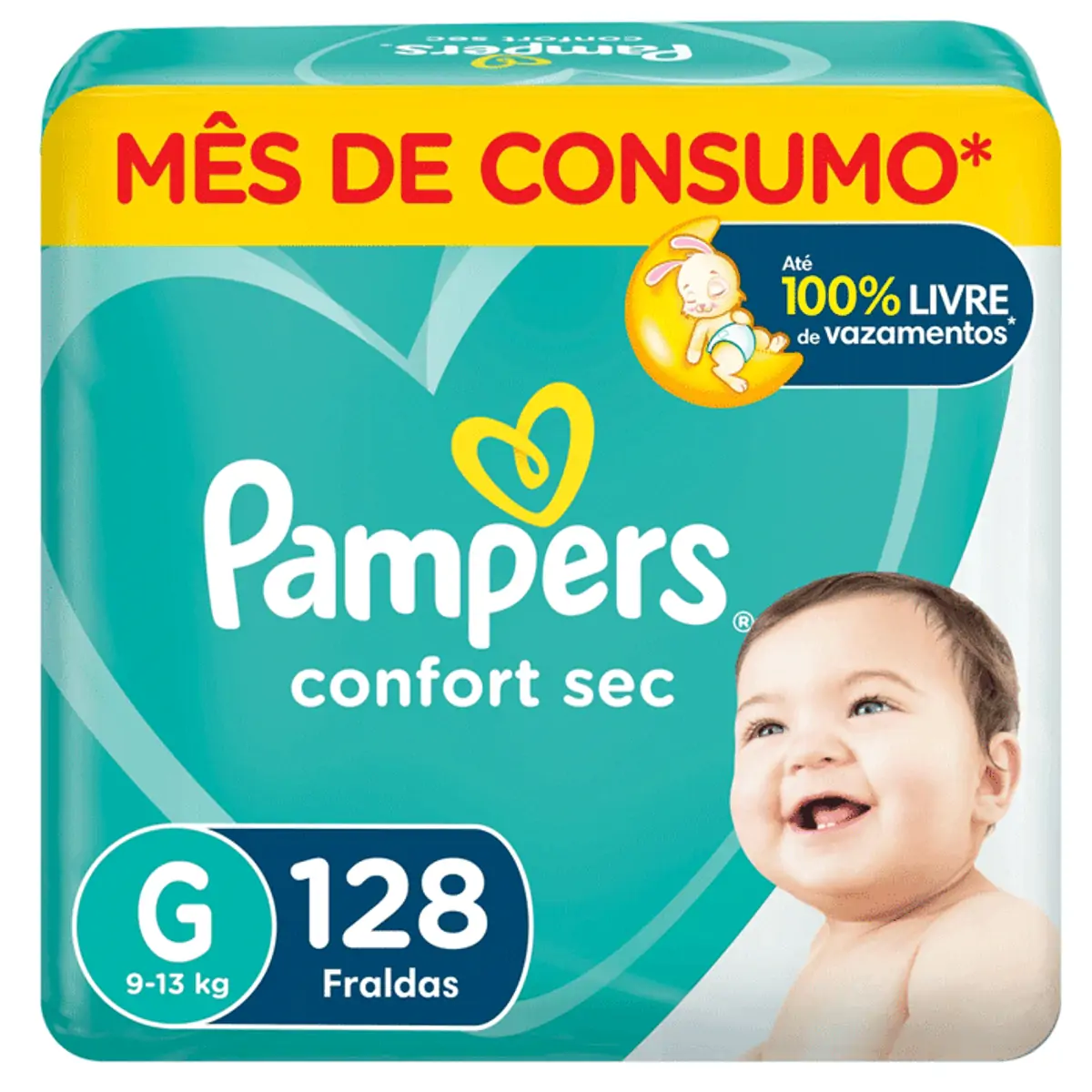 Fralda Pampers Confort Sec G 128 Unidades