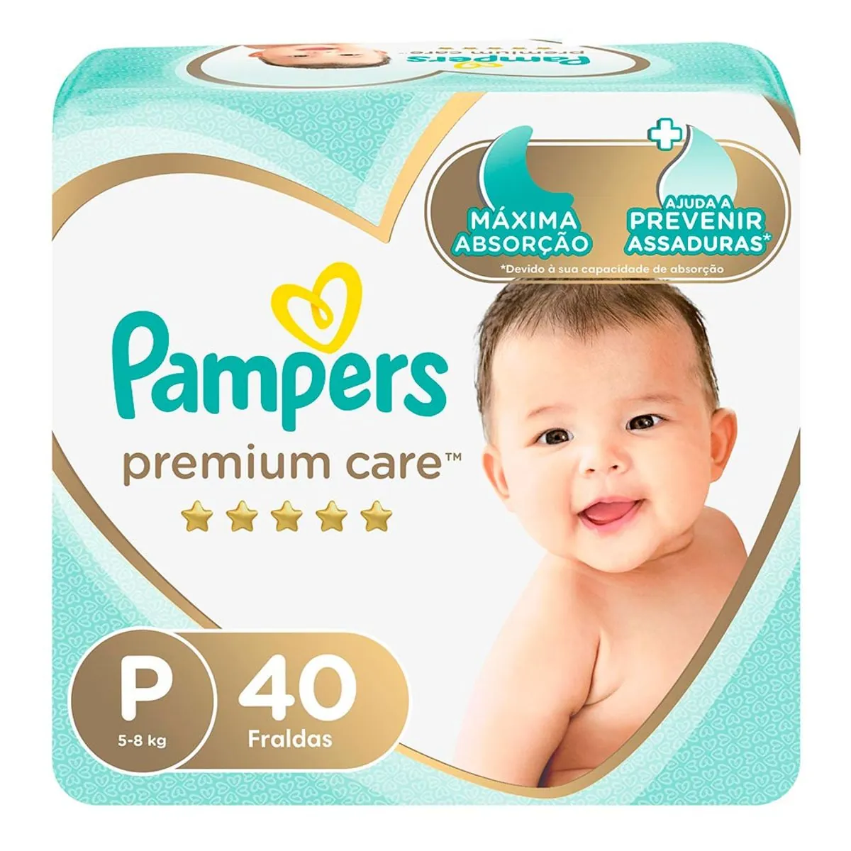 Fralda Pampers P Premium Care 40 unidades