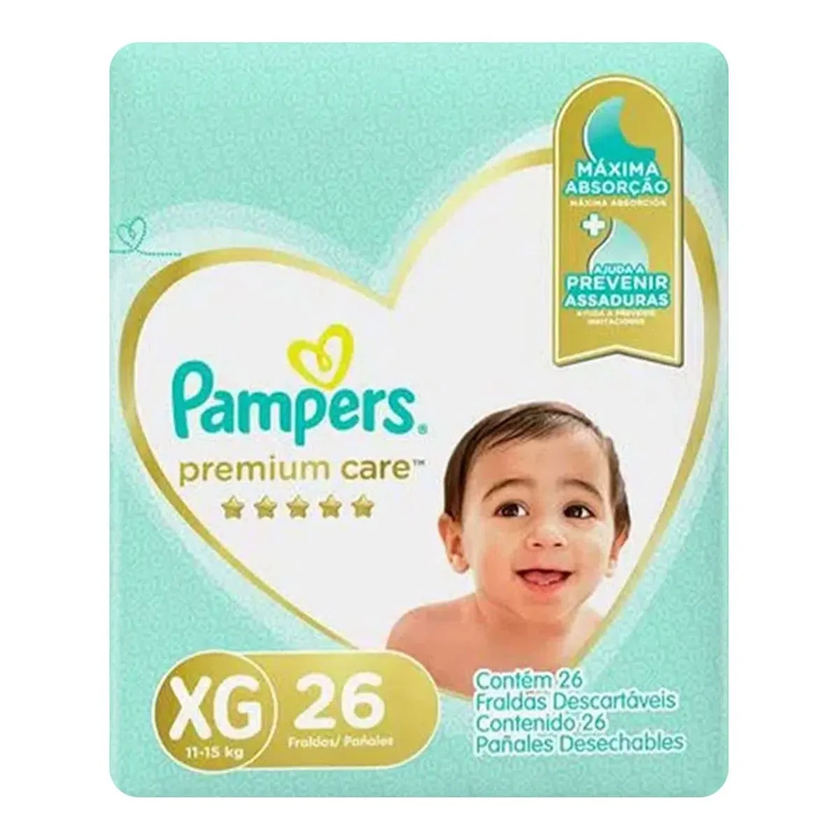 Fraldas Pampers Premium Care XG 26 Unidades
