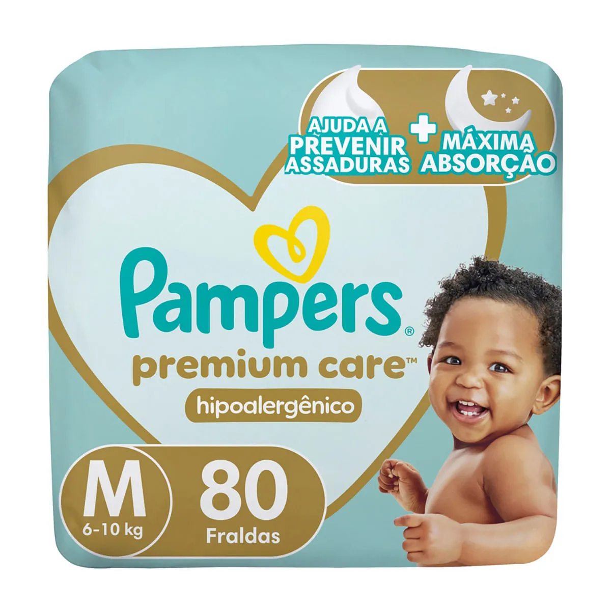 Fraldas Pampers Premium Care M 80 Unidades