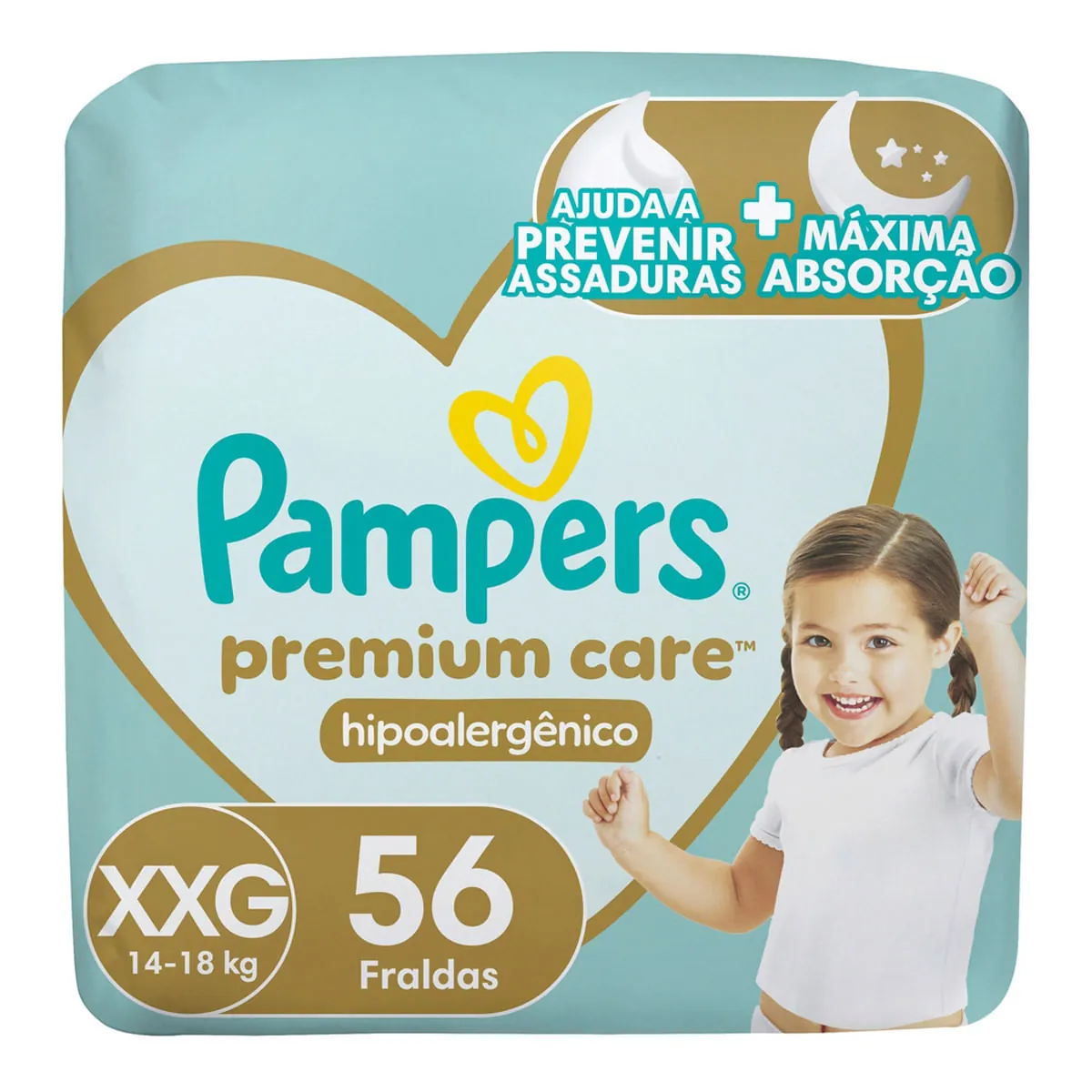 Fraldas PAMPERS Premium Care XXG 56 Unidades
