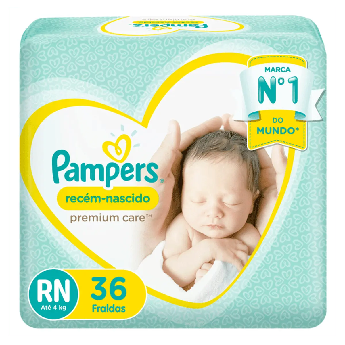 Fralda Descartável Recém Nascido Pampers Premium Care Rn Pacote 36 Unidades
