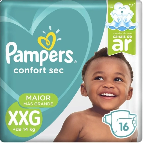Fralda Pampers Confort Sec Pacotão Tamanho XXG 16 Unidades