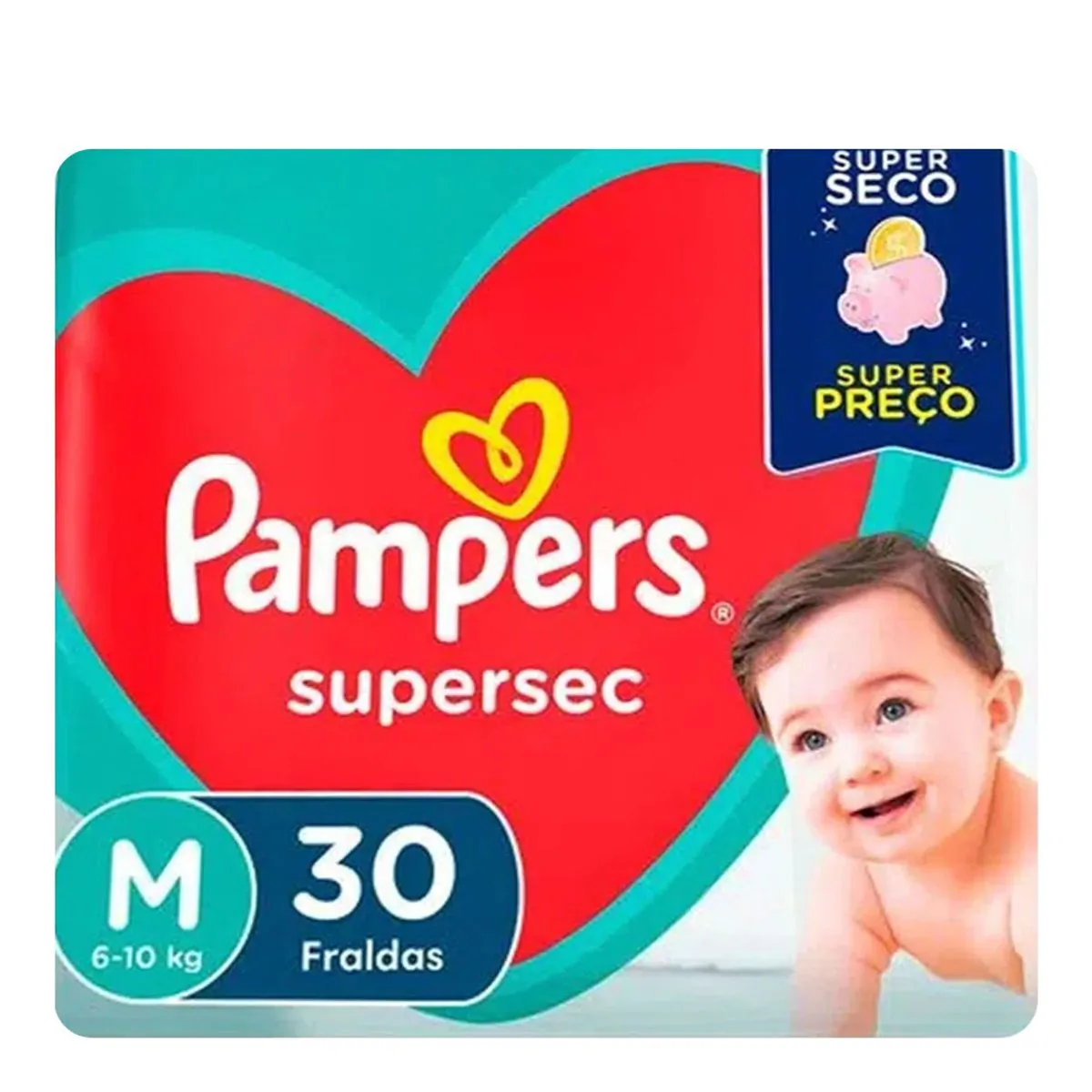 Fraldas Pampers Supersec M 30 Unidades