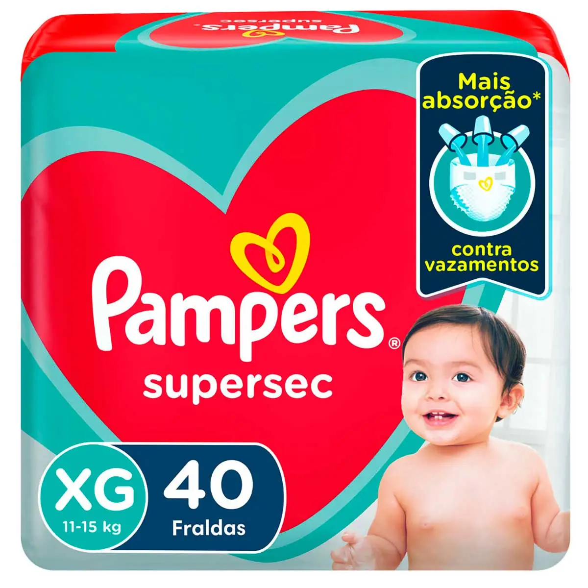 Fralda Descartável Pampers Supersec XG 40 Unidades