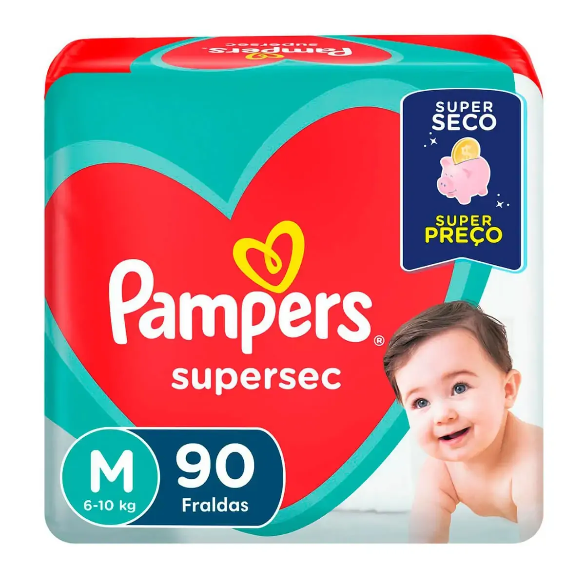 Fralda Descartável Pampers Supersec Jumbo M 90 Tiras