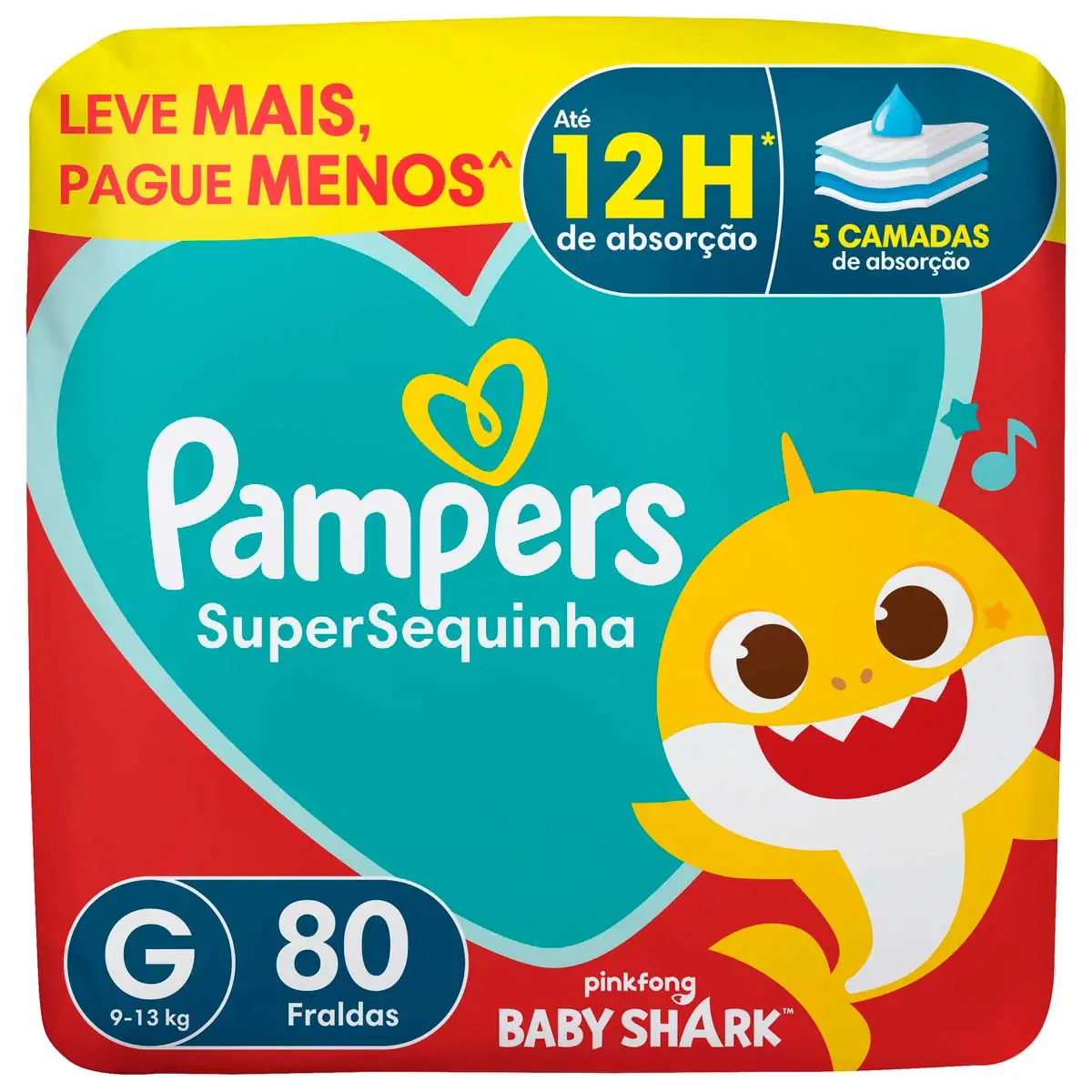 Fralda Descartável Pampers Supersequinha G 80 Unidades