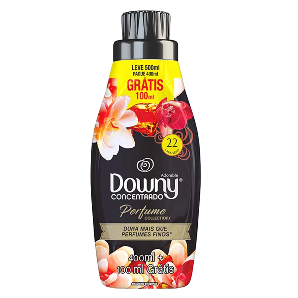 Amaciante De Roupa Concentrado Adorable Downy Perfume Collections Frasco Leve 500ml Pague 400ml