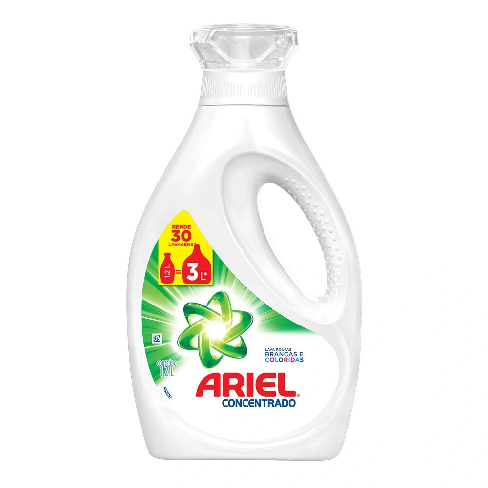 Lava Roupas Concentrado Roupas Brancas E Coloridas Toque De Downy Ariel Frasco Leve 1,2l Pague 1l