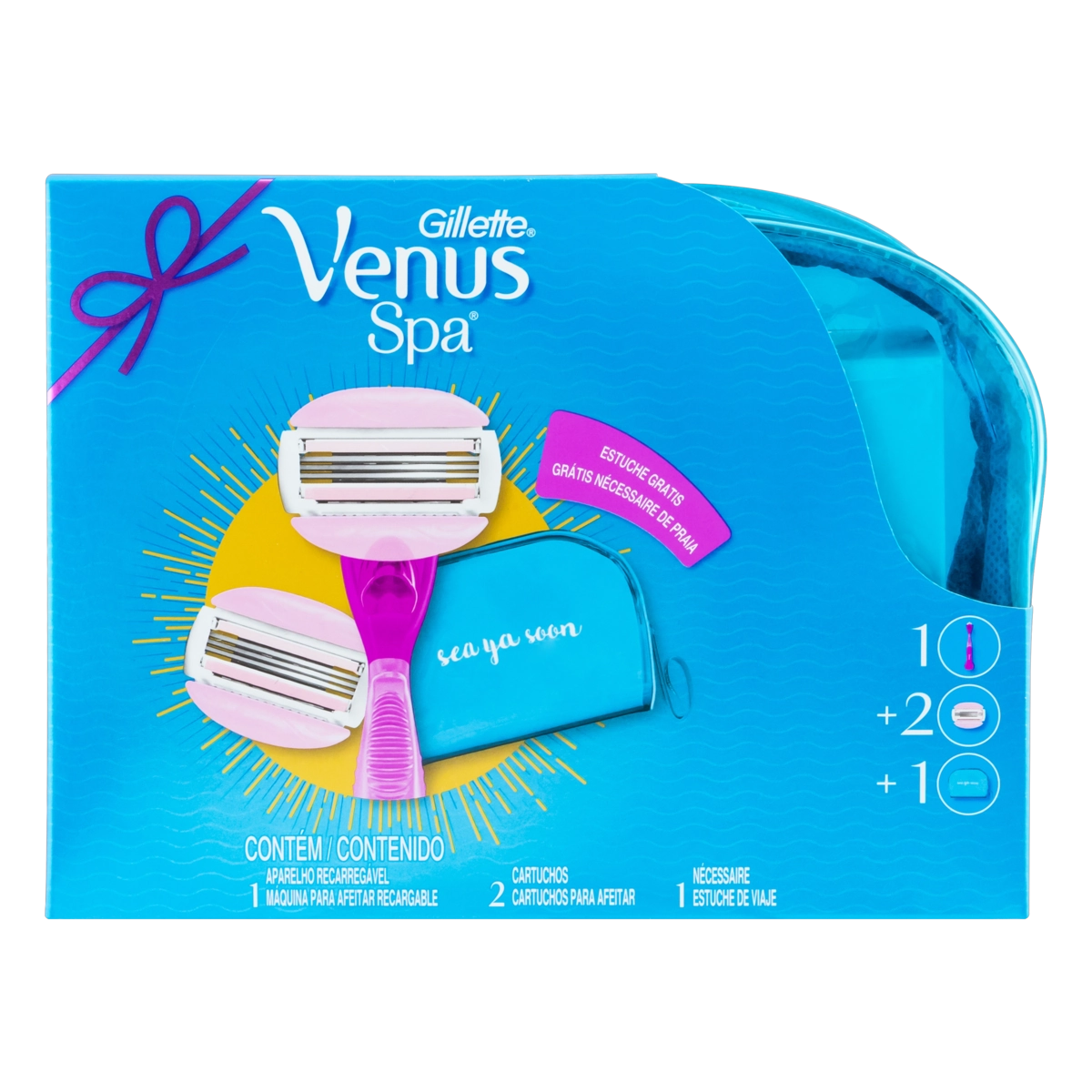 Kit Aparelho Recarregável Spa 2 Cargas Para Depilar Spa Breeze Gillette Venus Grátis Nécessaire