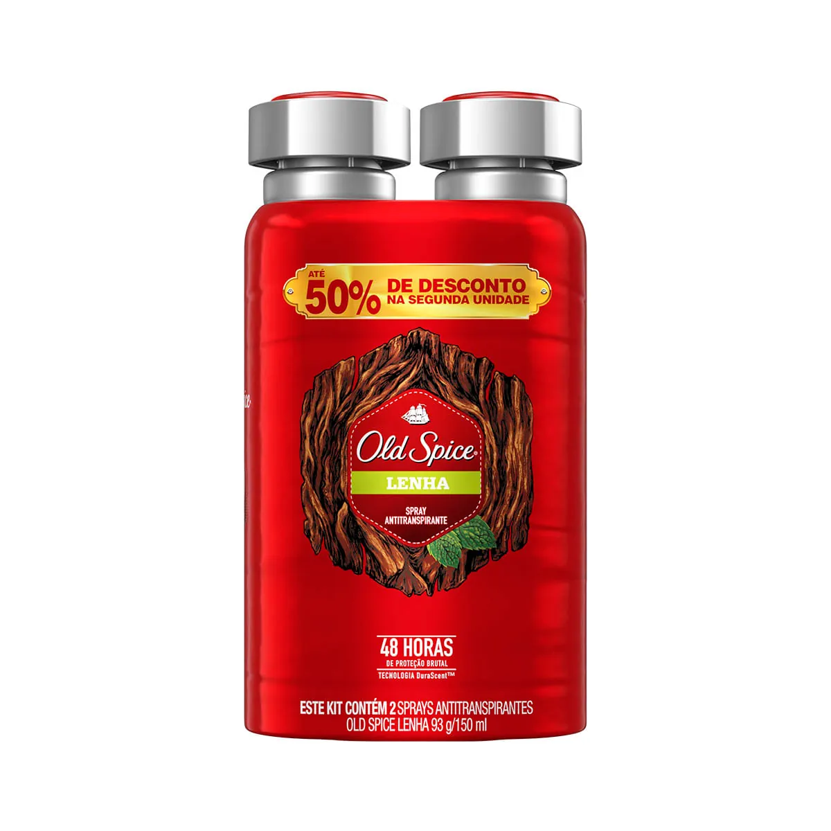Pack Antitranspirante Spray Lenha Old Spice 2 Unidades 150ml Cada Grátis Até 50 De Desconto Na 2 Uni