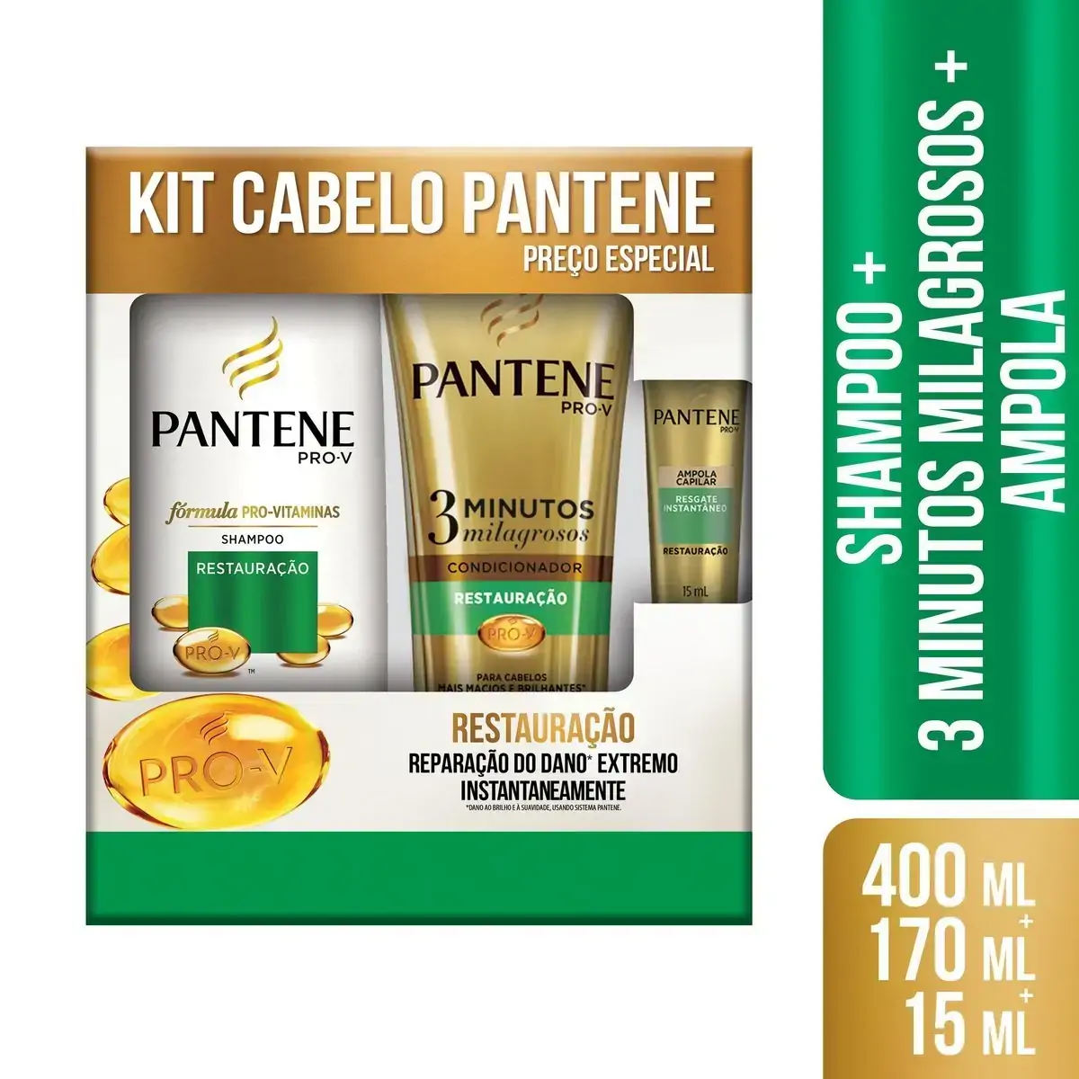 Kit Pantene Sh.400ml Cond.170ml Ampola Res.