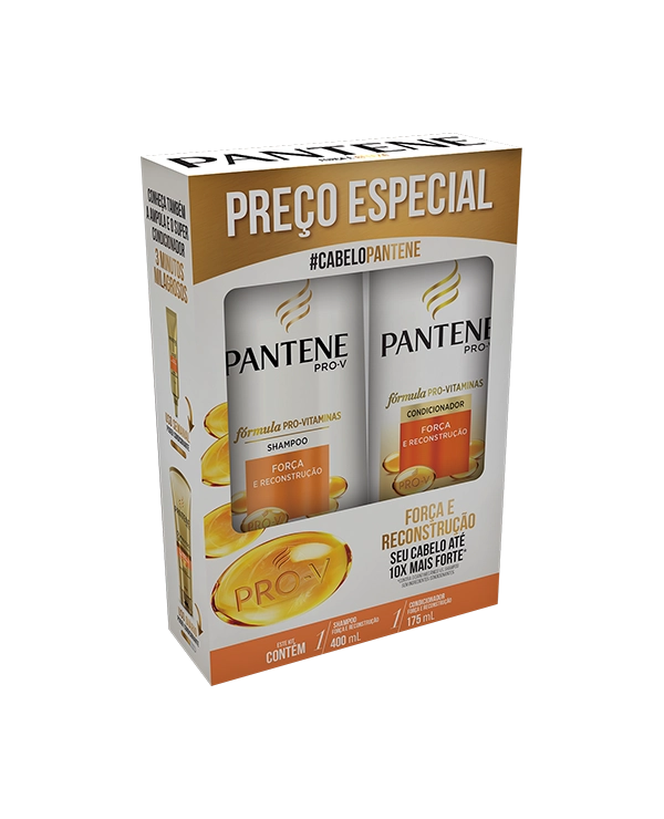 Kit Shampoo 400ml Condicionador 175ml Forca E Reconstrucao Pantene
