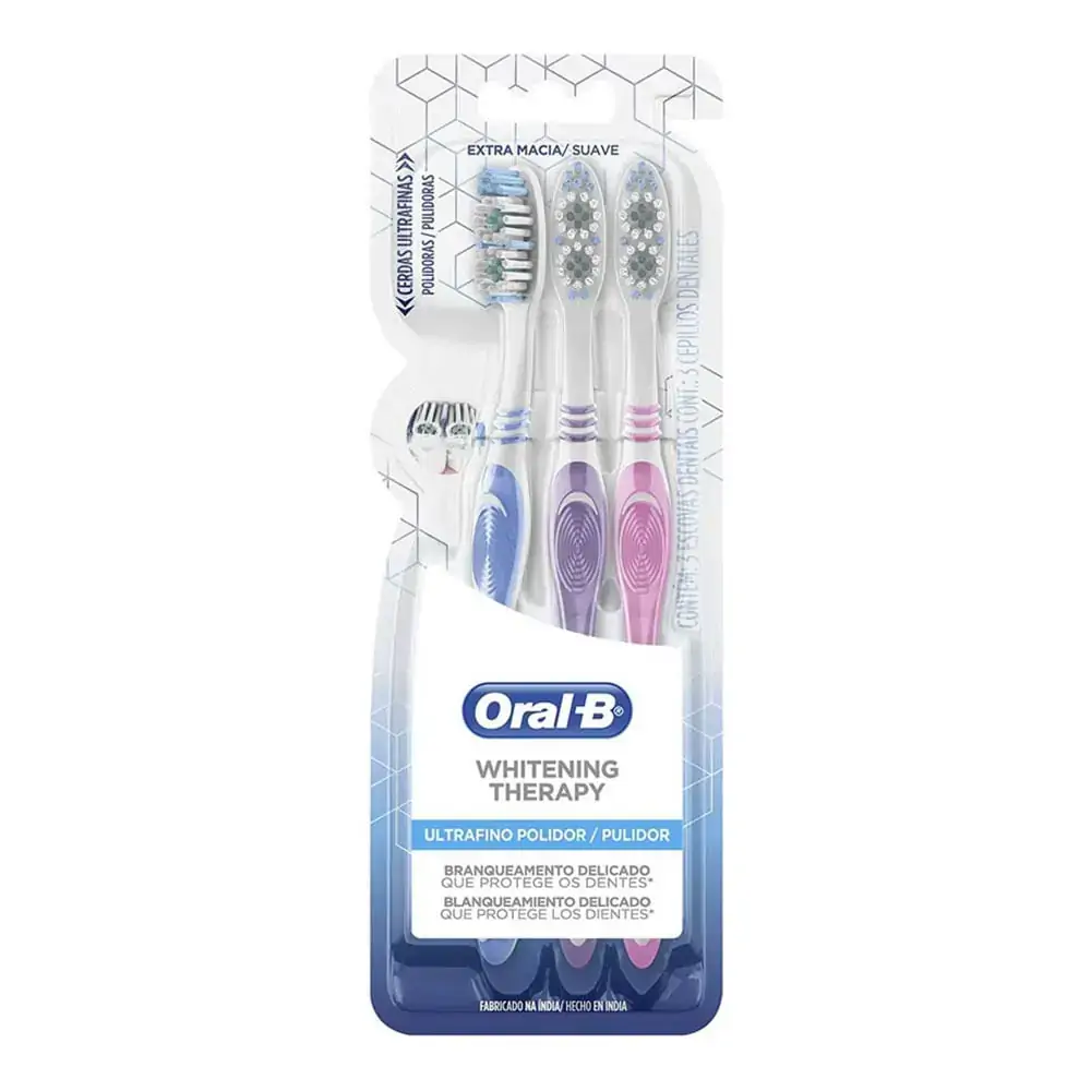 Escova Dental ORAL-B Whitening Therapy Ultrafino Polidor 3 Unidades