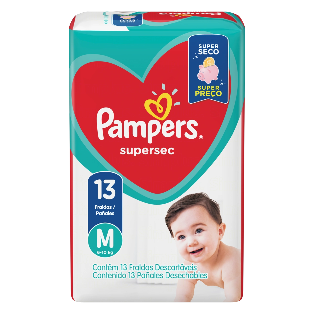 Fralda Descartável Infantil Pampers Supersec M Pacote 13 Unidades