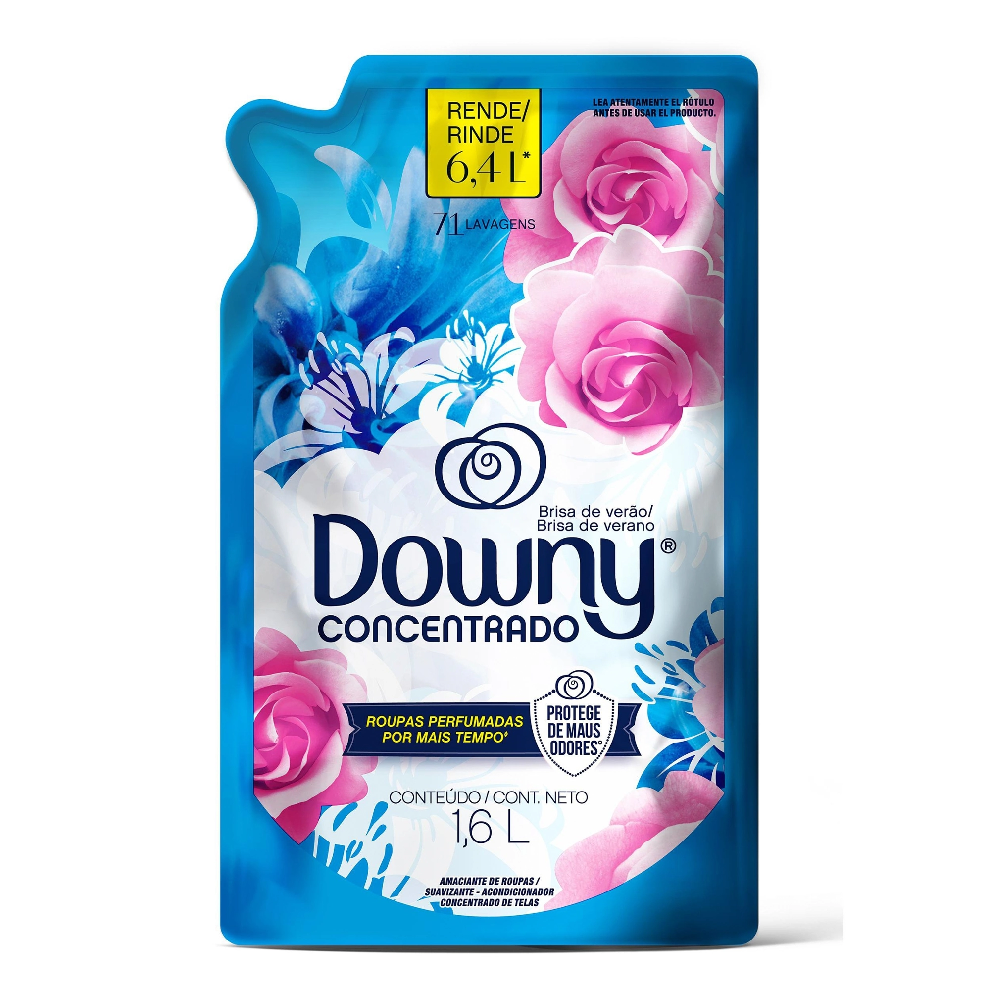 Amaciante De Roupa Concentrado Brisa De Verão Downy Sachê 1,6l