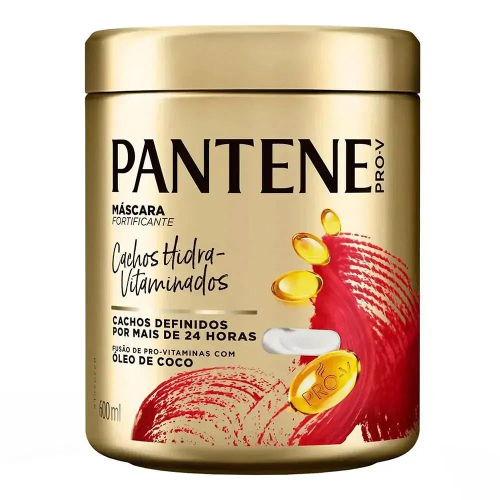 Máscara De Tratamento Pantene Cachos Hidra Vitaminados Pote 600ml