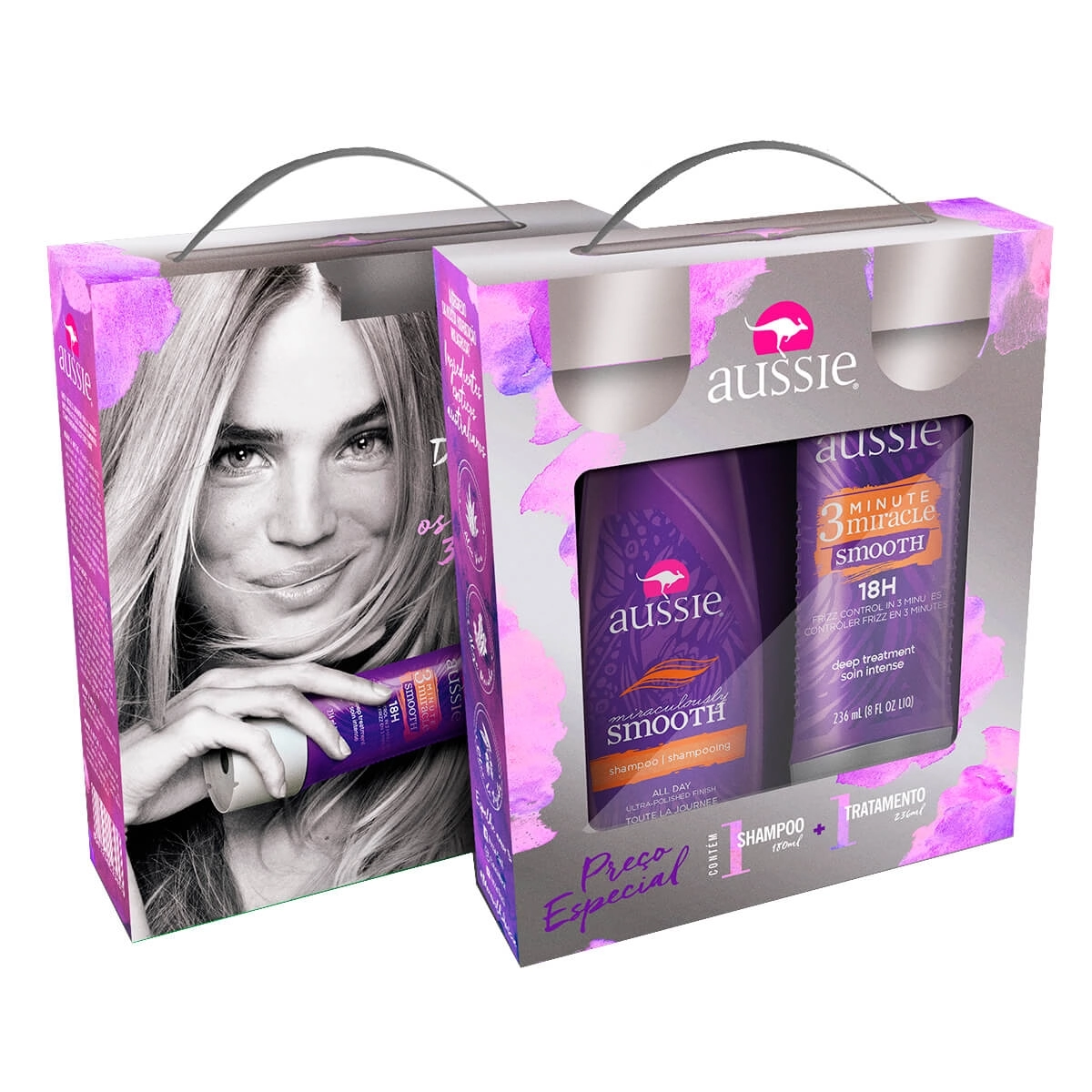 Kit Aussie Sh 180ml Cr 3min 236ml Smooth