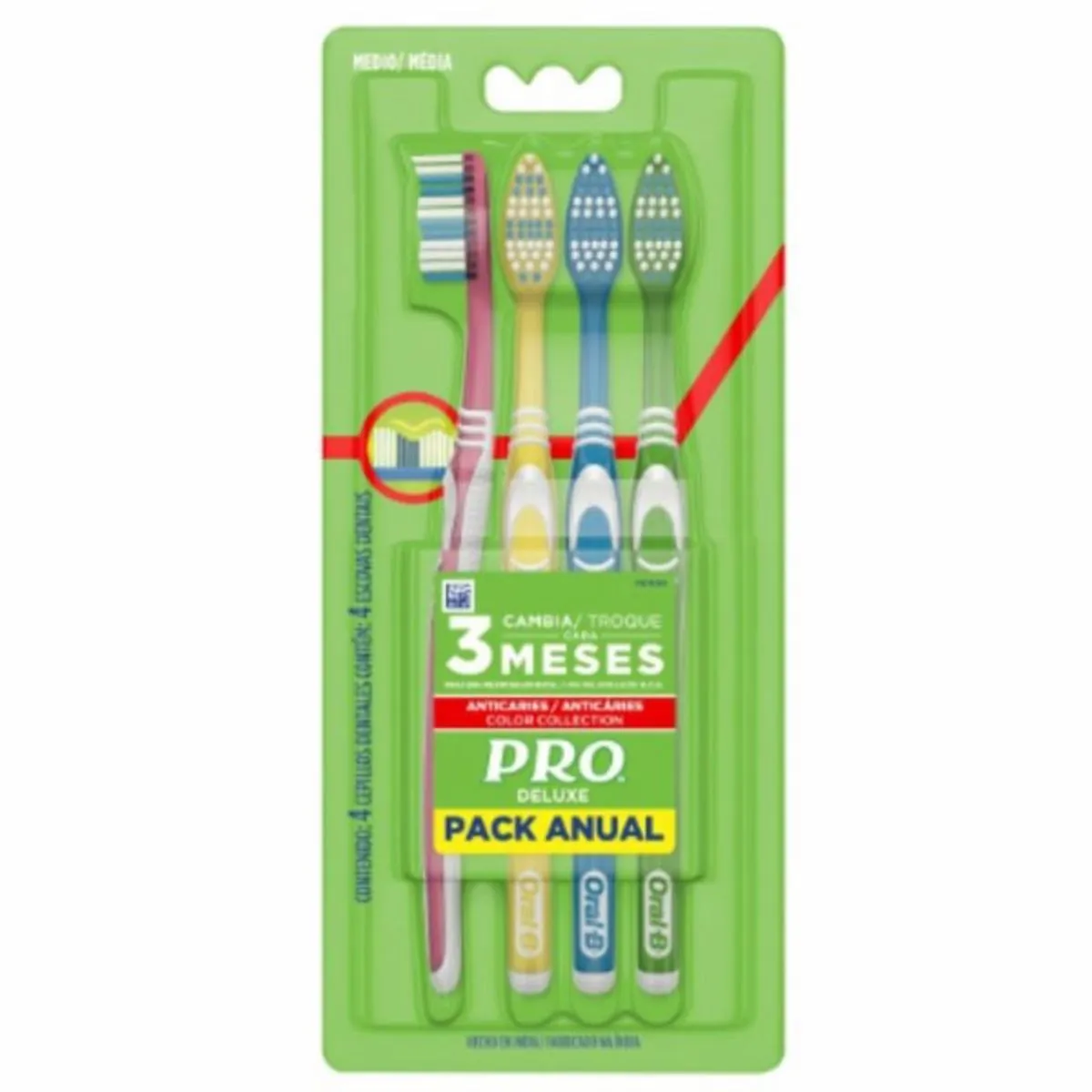 Escova Dental Média Oral B Pro Deluxe 4 Unidades