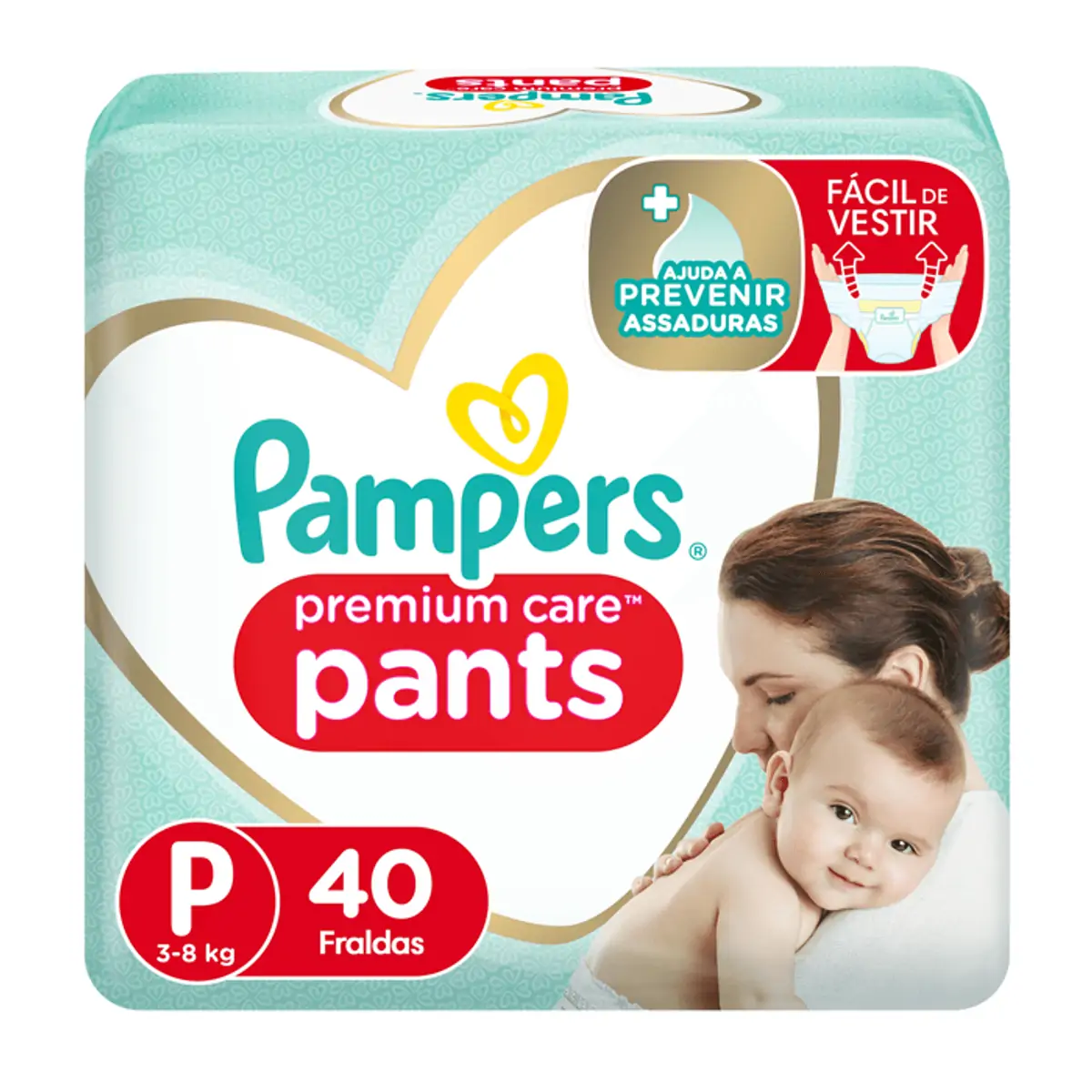 Fralda Pampers P Premium Care Pants 40 unidades