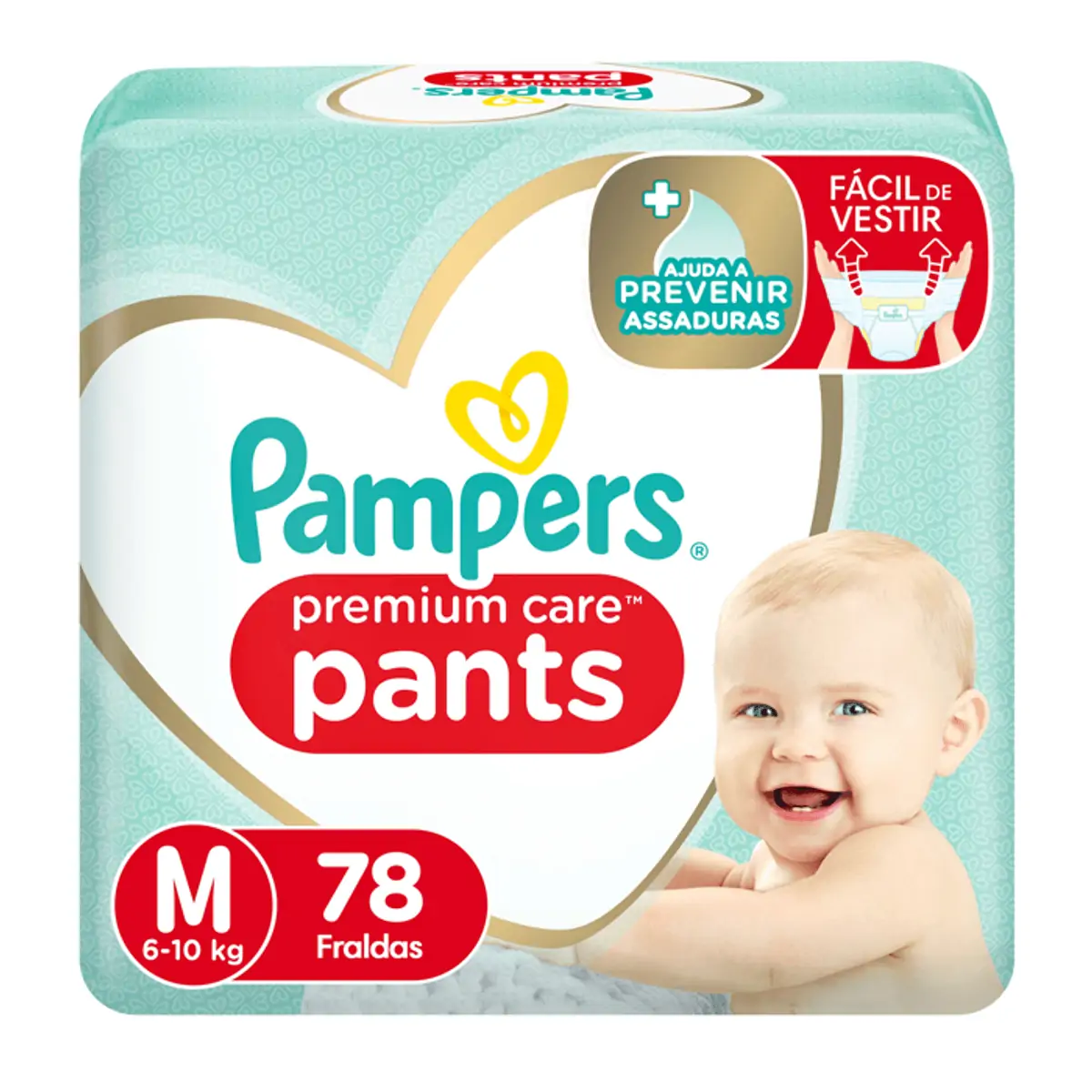 Fralda Pampers Premium Care Pants Top Tamanho M 78 unidades