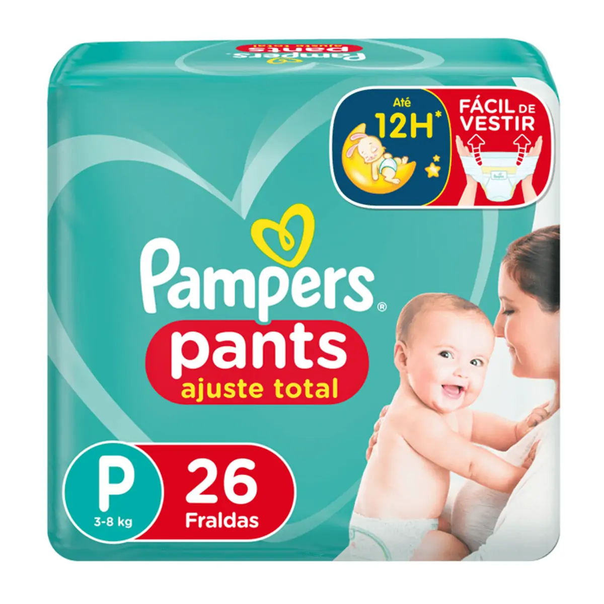 Fralda Pampers Pants Ajuste Total P 26 unidades