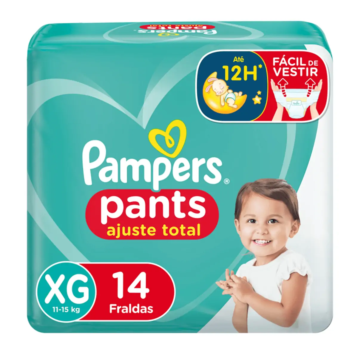 Fraldas Descartáveis Pampers Pants Ajuste Total Fralda Tamanho Xg 14 Unidades