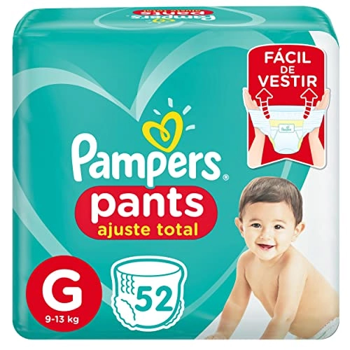 Fralda Descartável Infantil Pants Pampers Ajuste Total G Pacote 52 Unidades