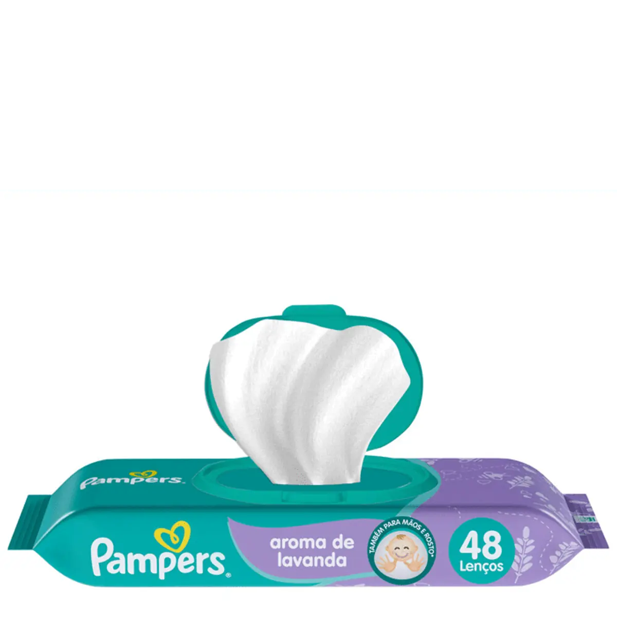 Lenços Umedecidos Pampers Aroma de Lavanda 48 Unidades