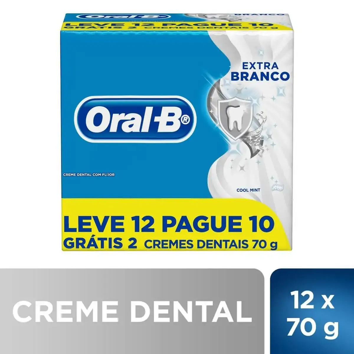 Creme Dental Cool Mint Oral B Extra Branco Caixa 70g