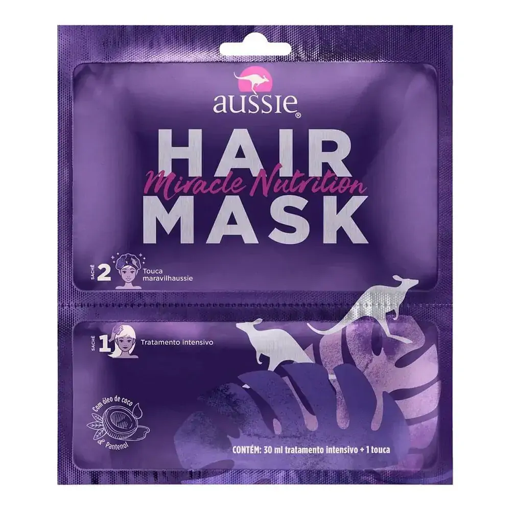 Touca Máscara De Tratamento Aussie Miracle Nutrition Envelope 30ml