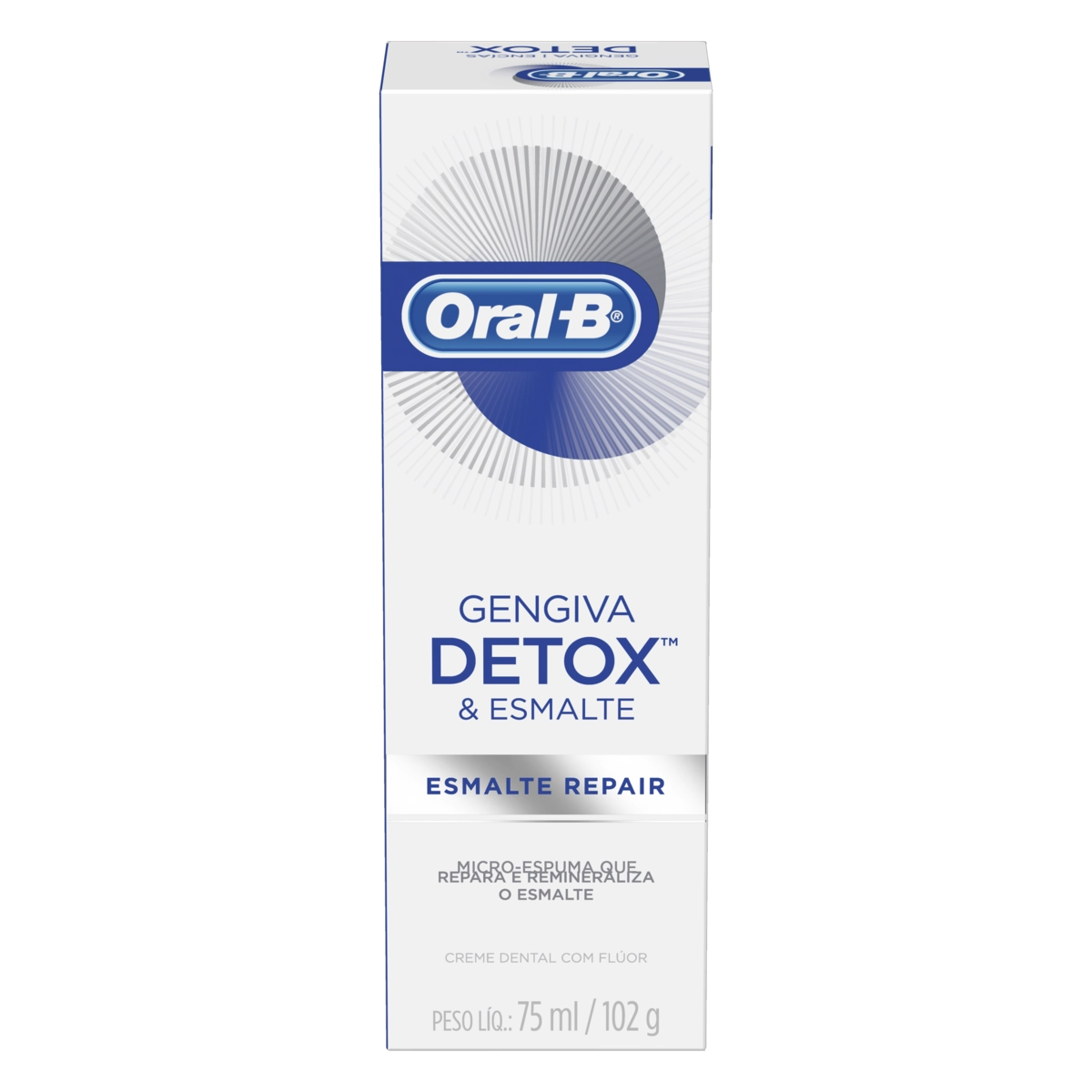 Creme Dental Esmalte Repair Oral B Gengiva Detox Caixa 102g