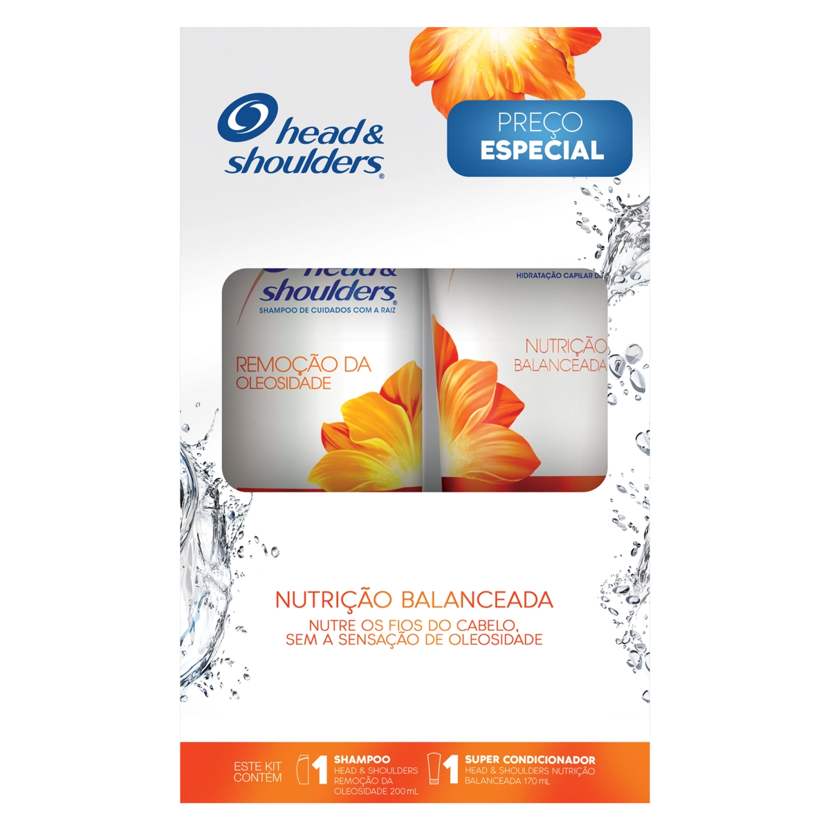 Shampoo Cuidados com a Raiz Head & Shoulders Remoção da Oleosidade 200ml + Super Condicionador Nutrição Balanceada 170ml