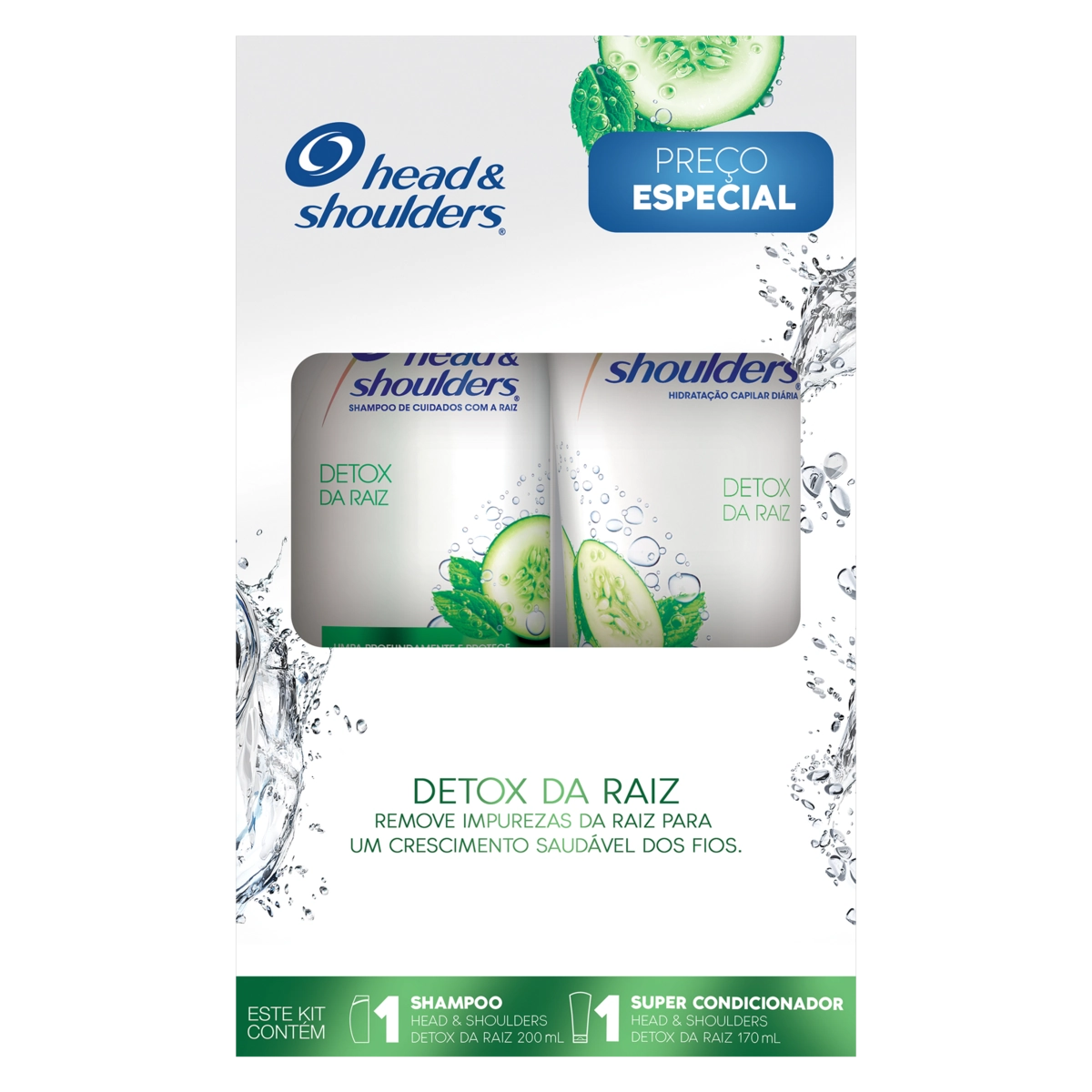Kit Shampoo 200ml Super Condicionador 170ml Anticaspa Head Shoulders Detox Da Raiz