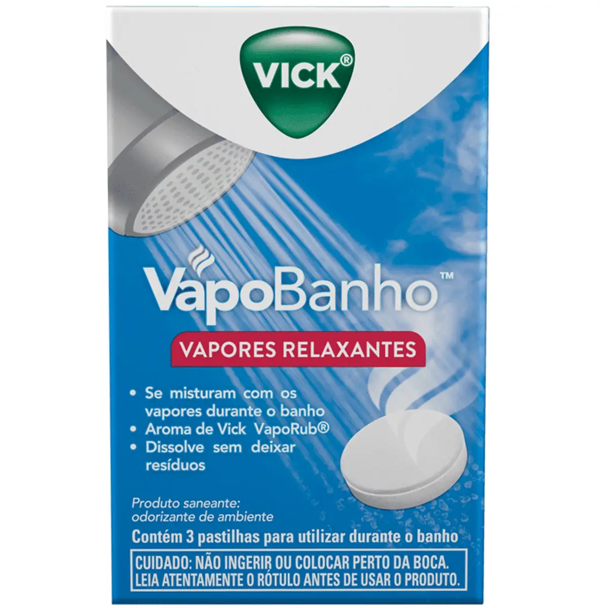 Vick VapoBanho Vapores Relaxantes 3 Pastilhas