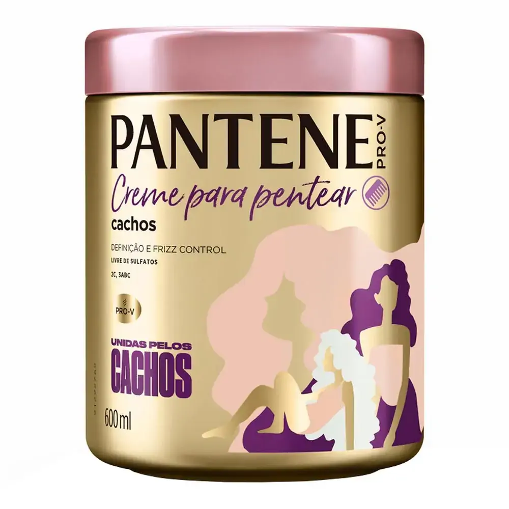 Creme Para Pentear Pantene Unidas Pelos Cachos Pote 600ml