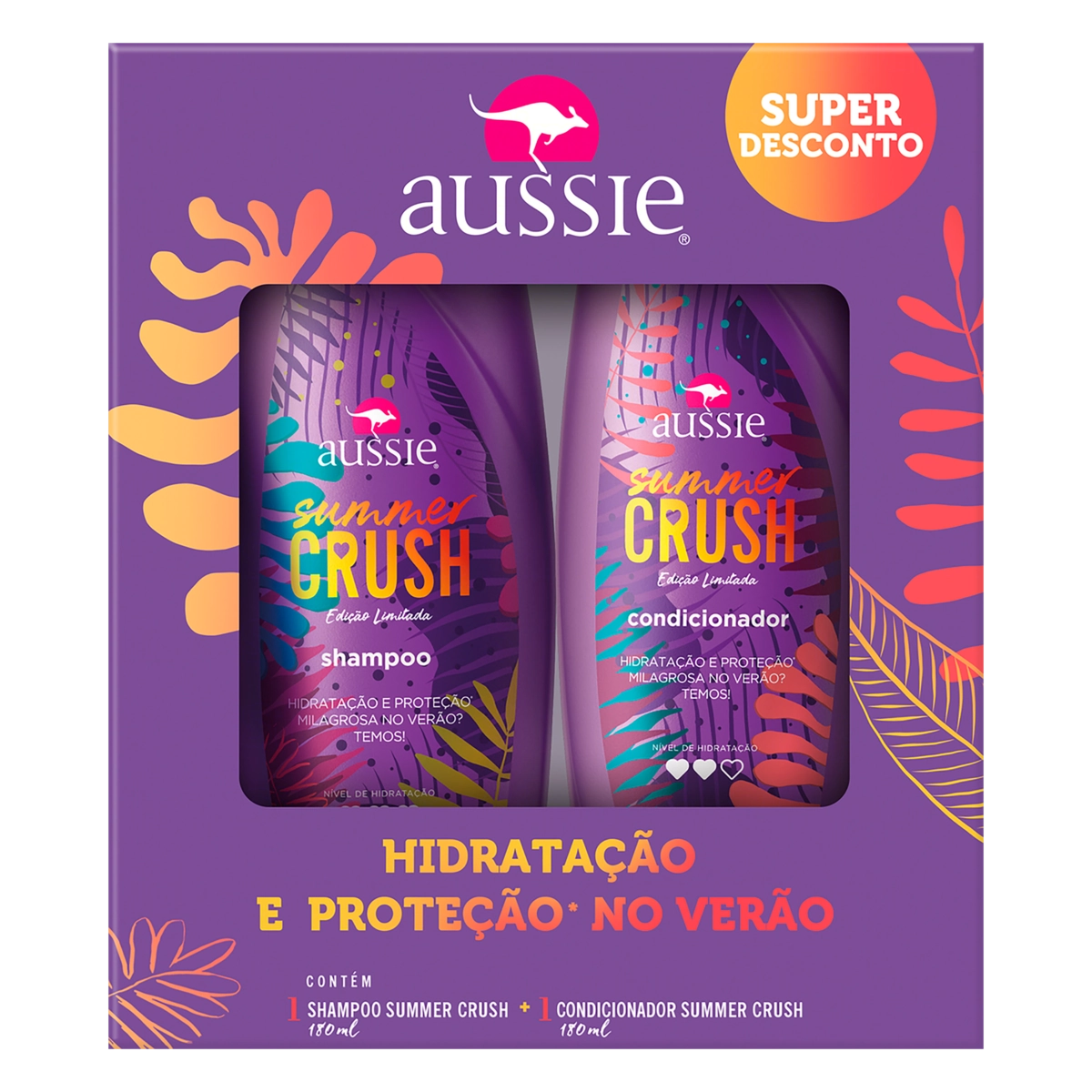 Kit Shampoo Condicionador Aussie Summer Crush 180ml Cada