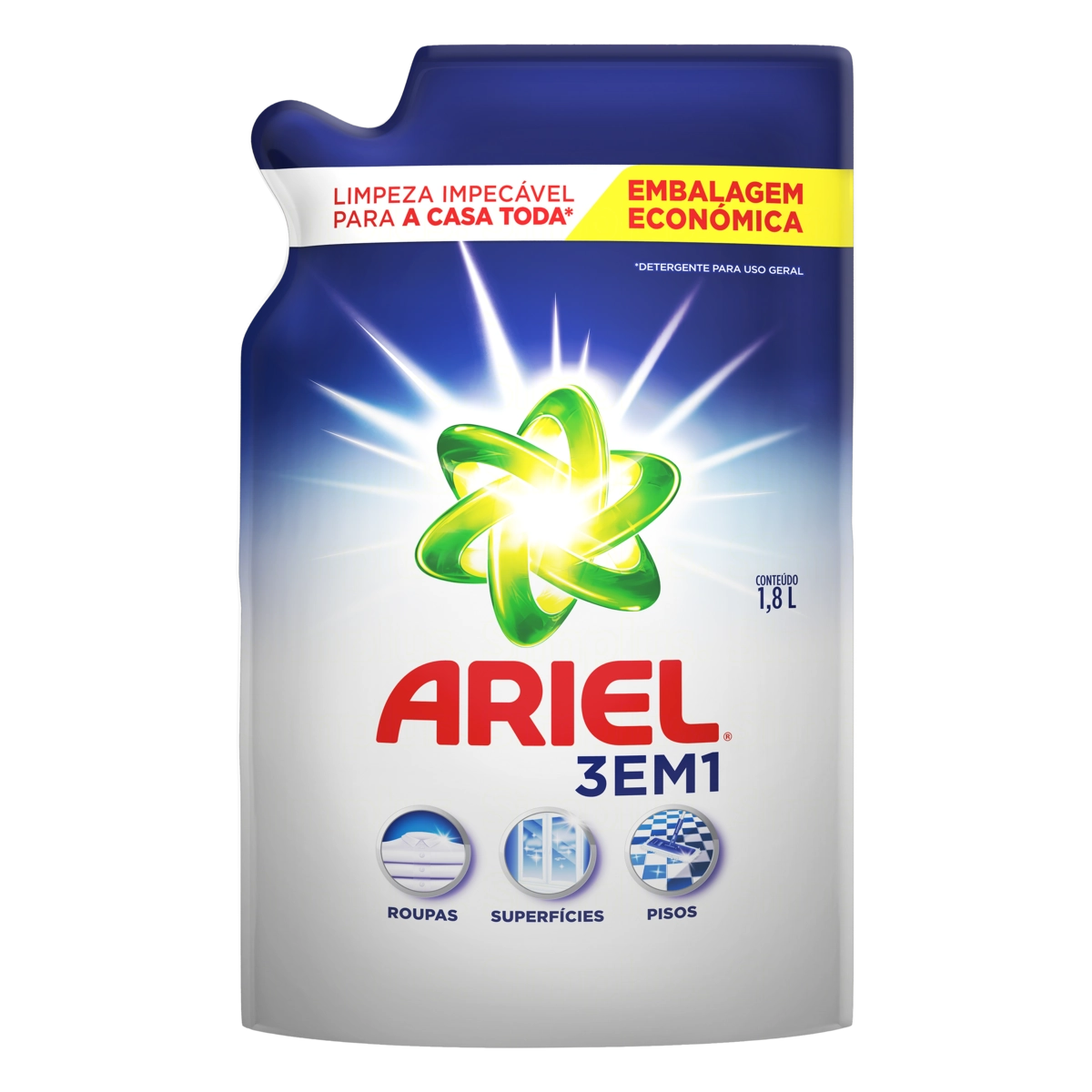 Detergente Uso Geral Ariel Sachê 1,8l Embalagem Econômica