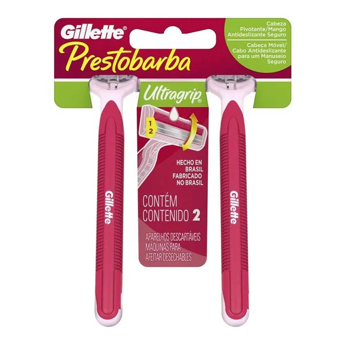 Aparelho de Depilar Gillette Prestobarba Ultragrip2 2 Unidades