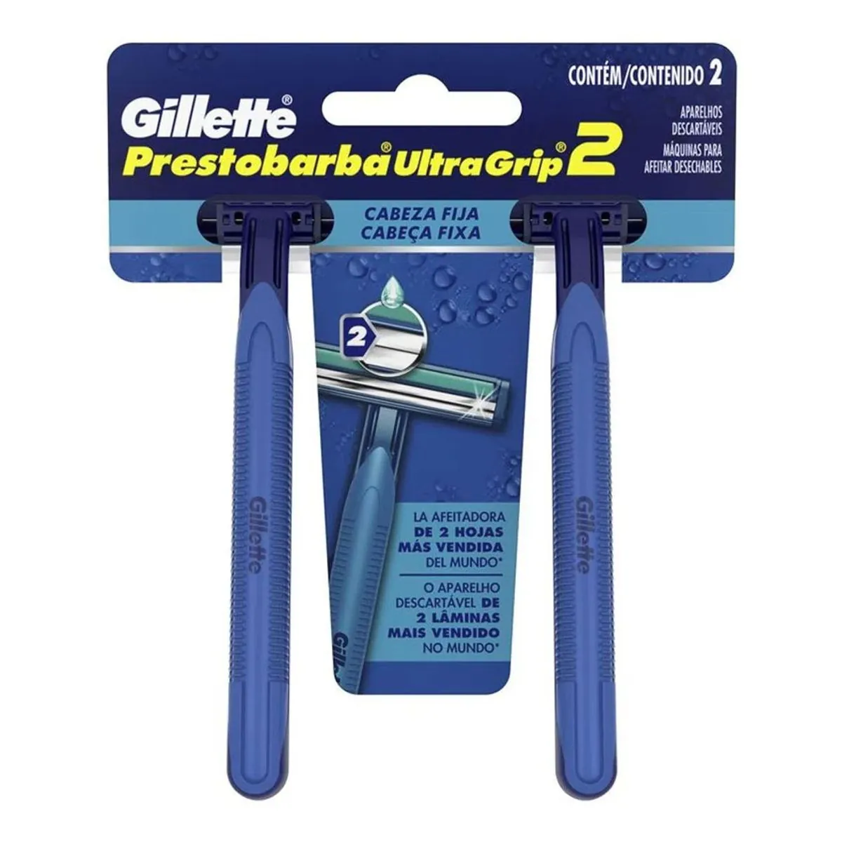 Aparelho de Barbear Gillette Prestobarba Ultragrip2 Cabeça Fixa 2 Unidades