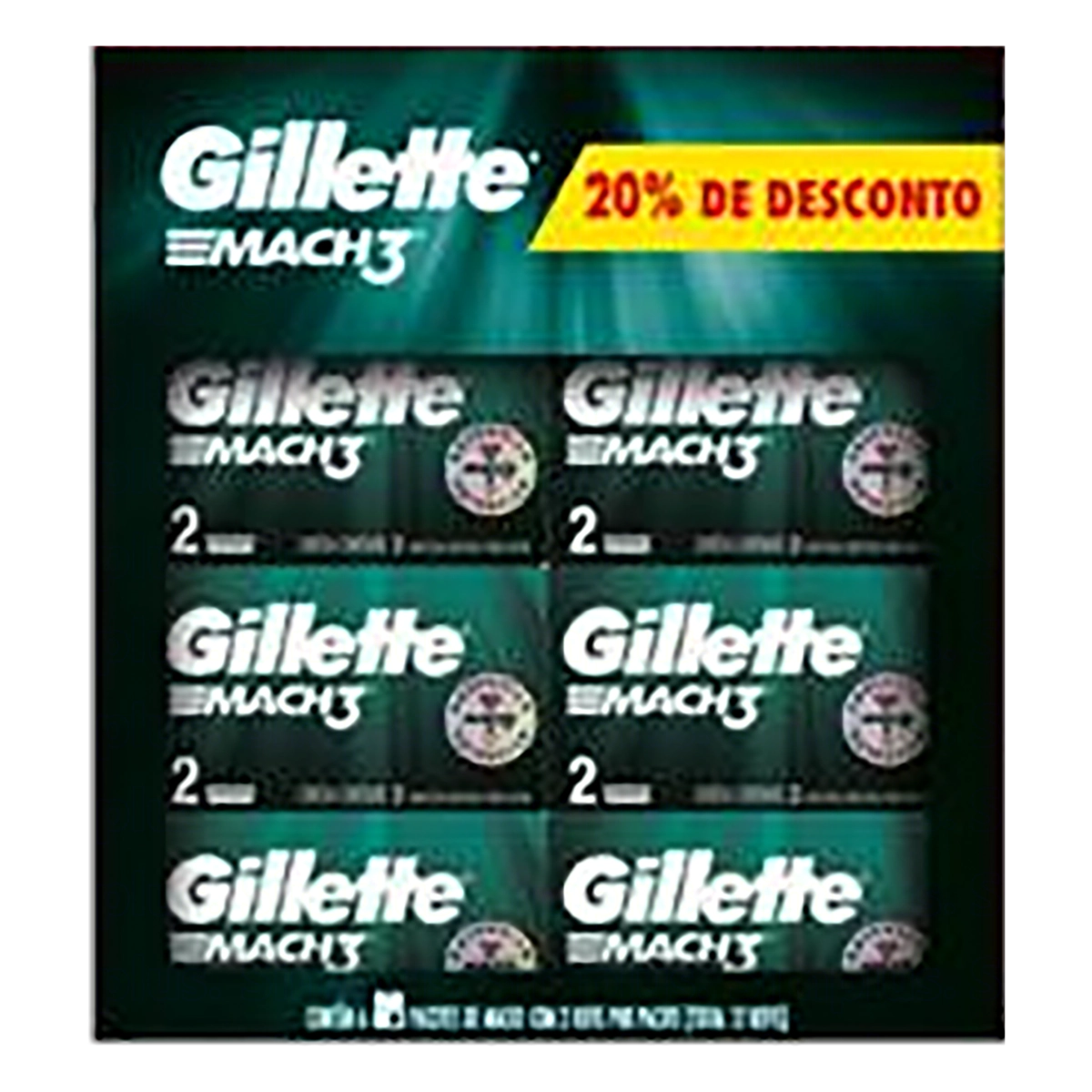 Pack Carga De Aparelho Para Barbear Gillette Mach3 6 Unidades Grátis 20 De Desconto